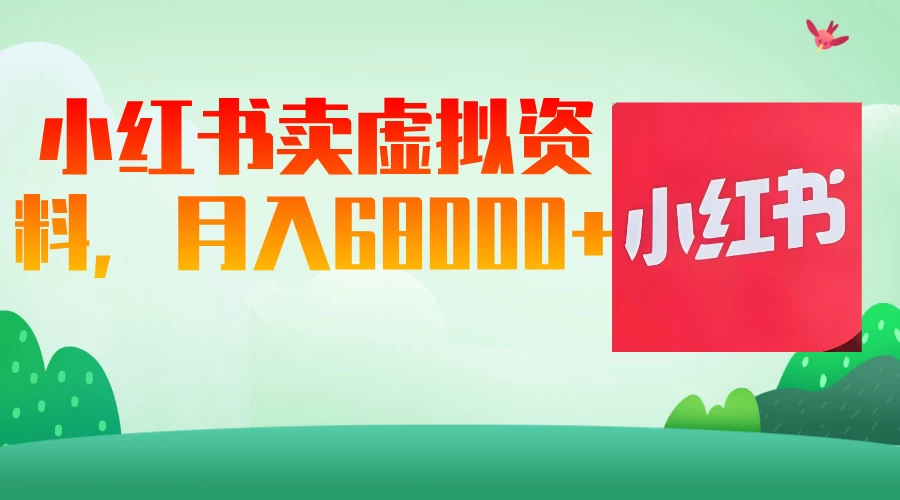 小红书虚拟资料，月入68000（已证实）